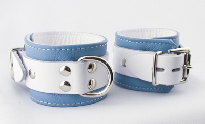 Crystal Blue cuffs, Jag Cuffs, bondage, sex